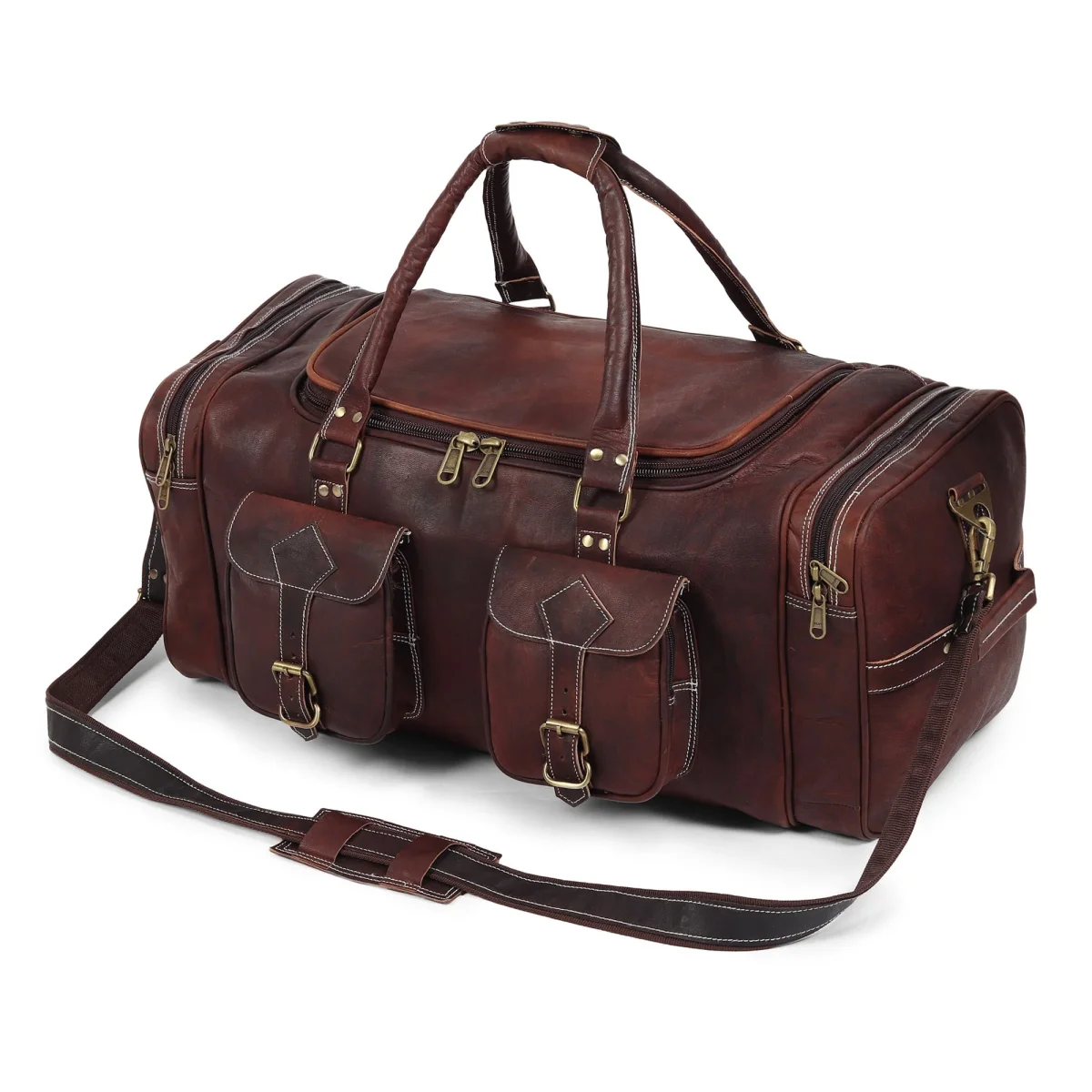 Vintage Dark Brown Traveller Duffle Bag - Imagen 2