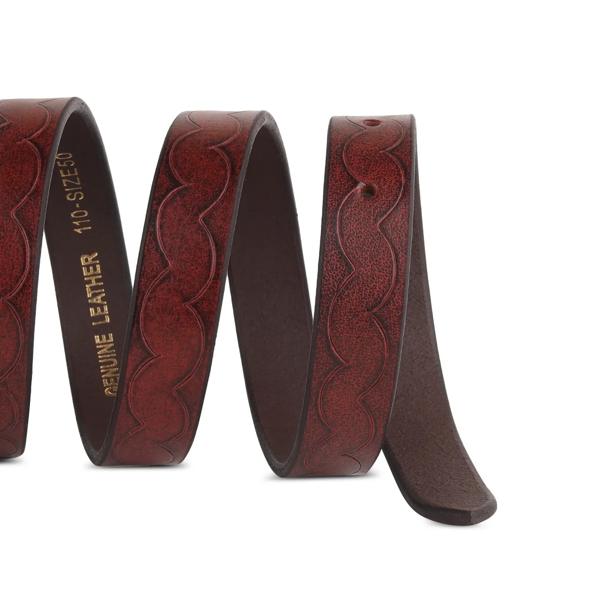 Women's Slim Leather Belt-Maroon - Imagen 7