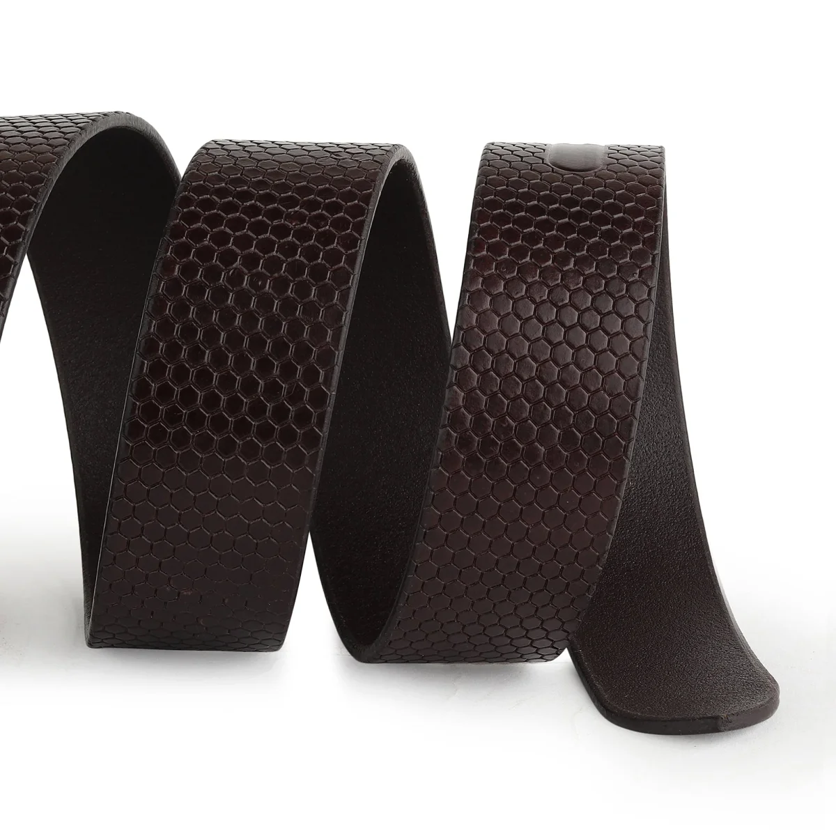 Bison Dark Brown Leather Belt - Imagen 4