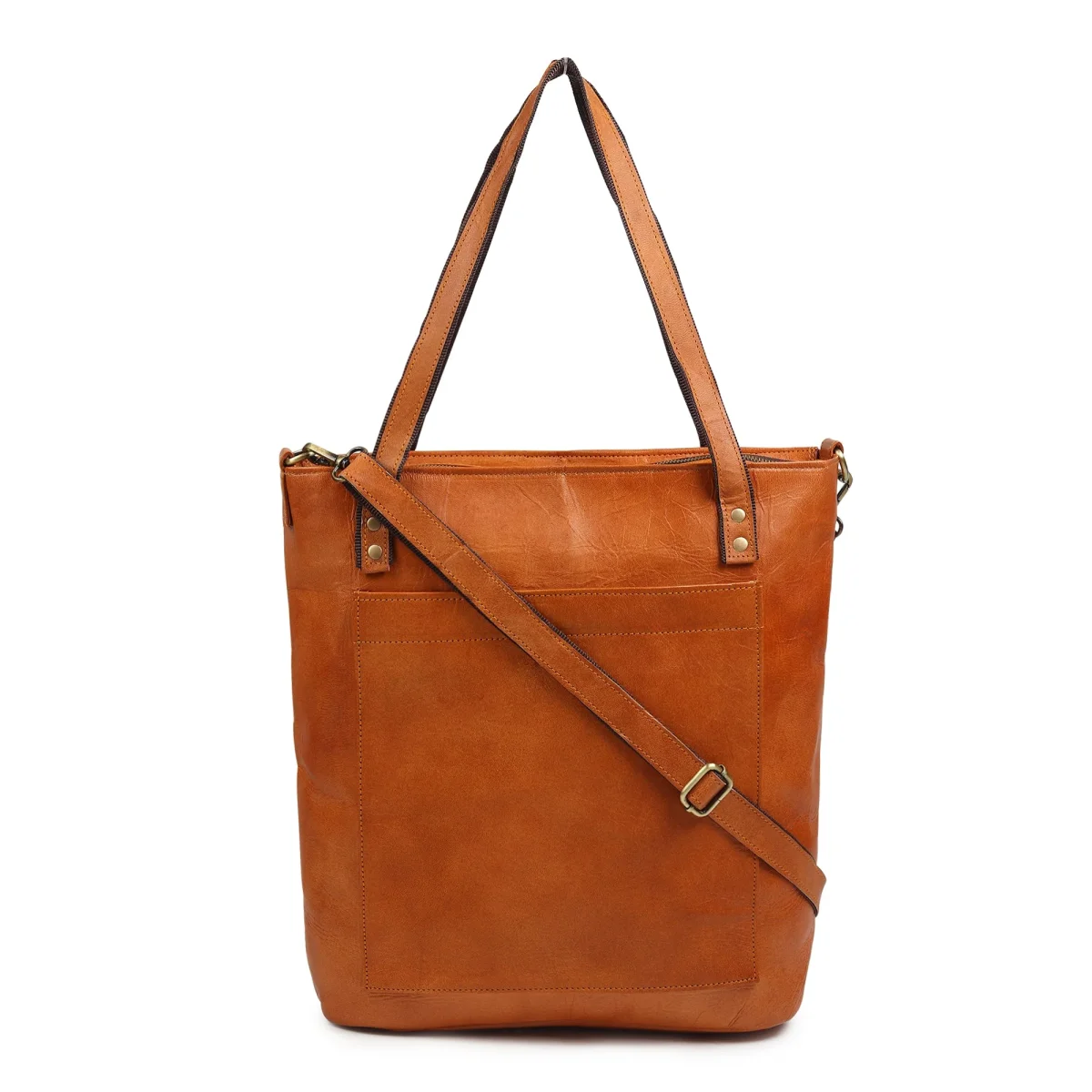 Classic Vertical Leather Tote - Imagen 4