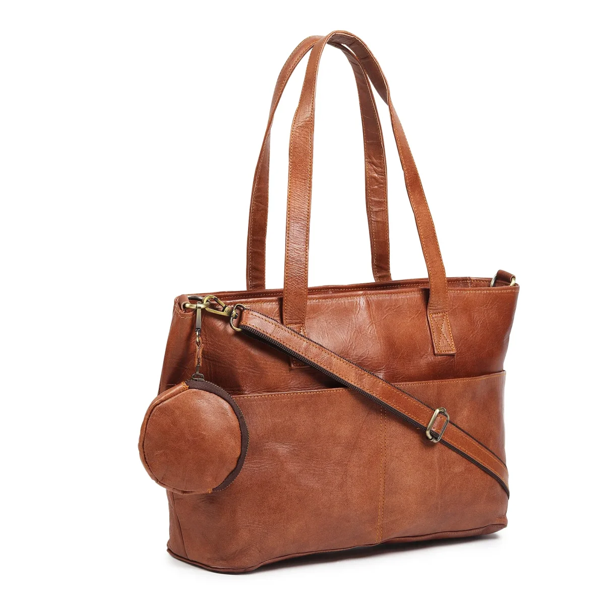 Daily Leather Market Tote - Brown - Imagen 4