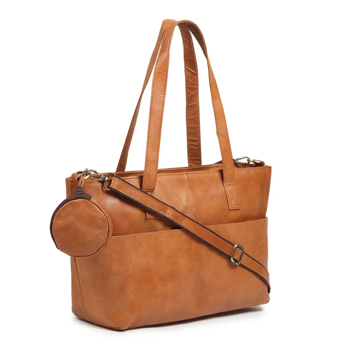 Daily Leather Market Tote - Tan - Imagen 4