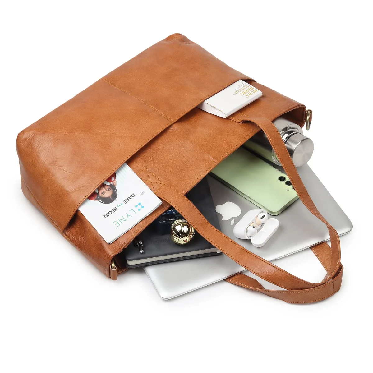 Daily Leather Market Tote - Tan - Imagen 7