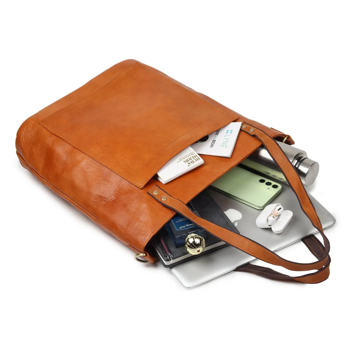 Classic Vertical Leather Tote - Imagen 6
