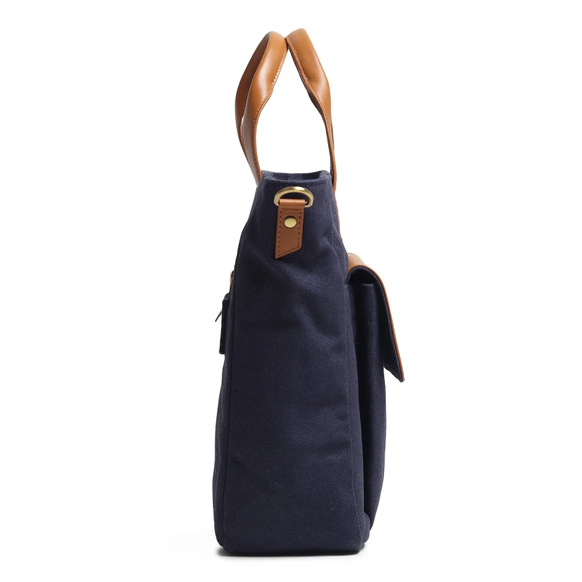 Voyager Canvas Leather Briefcase, Dark Blue - Imagen 6