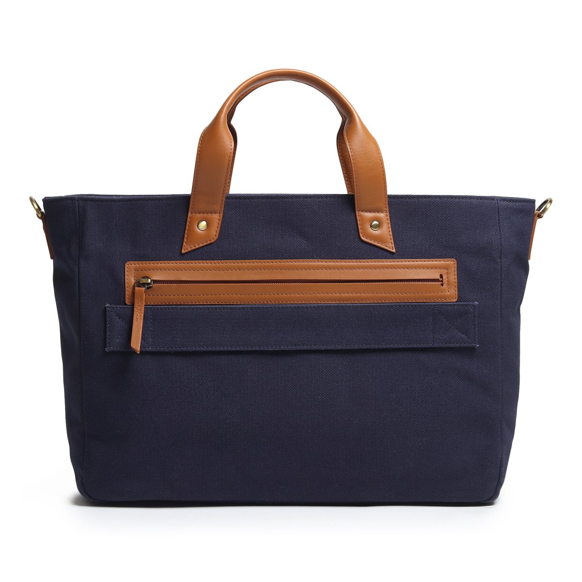 Voyager Canvas Leather Briefcase, Dark Blue - Imagen 7