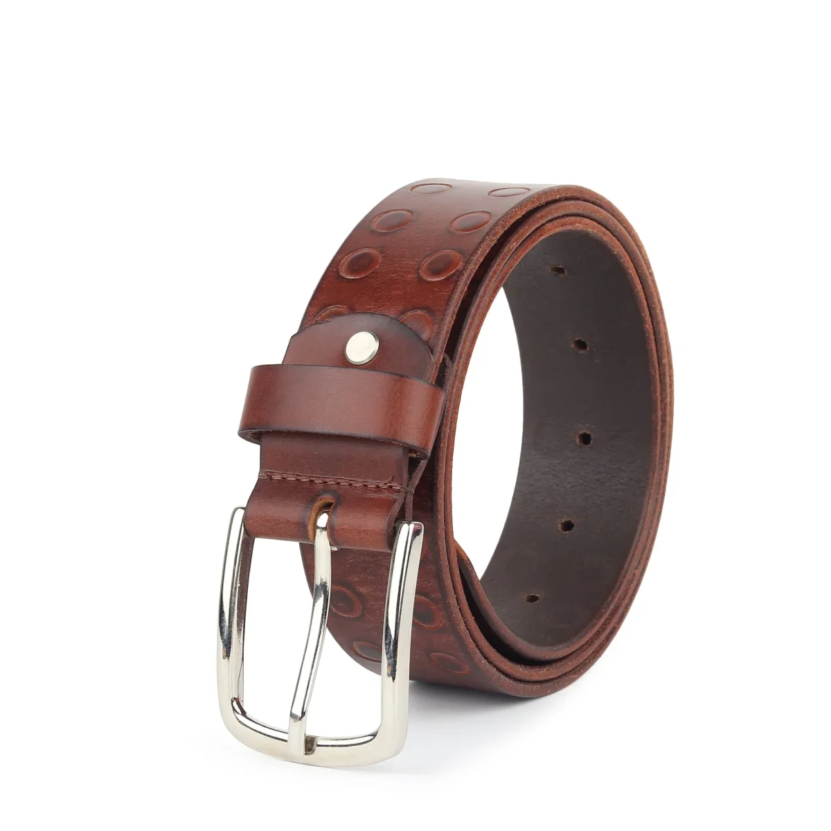Classic Round Men's Leather Belt