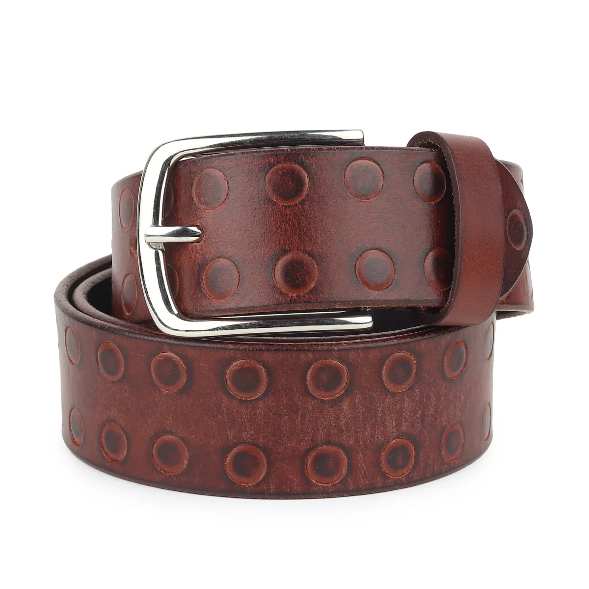 Classic Round Men's Leather Belt - Imagen 8