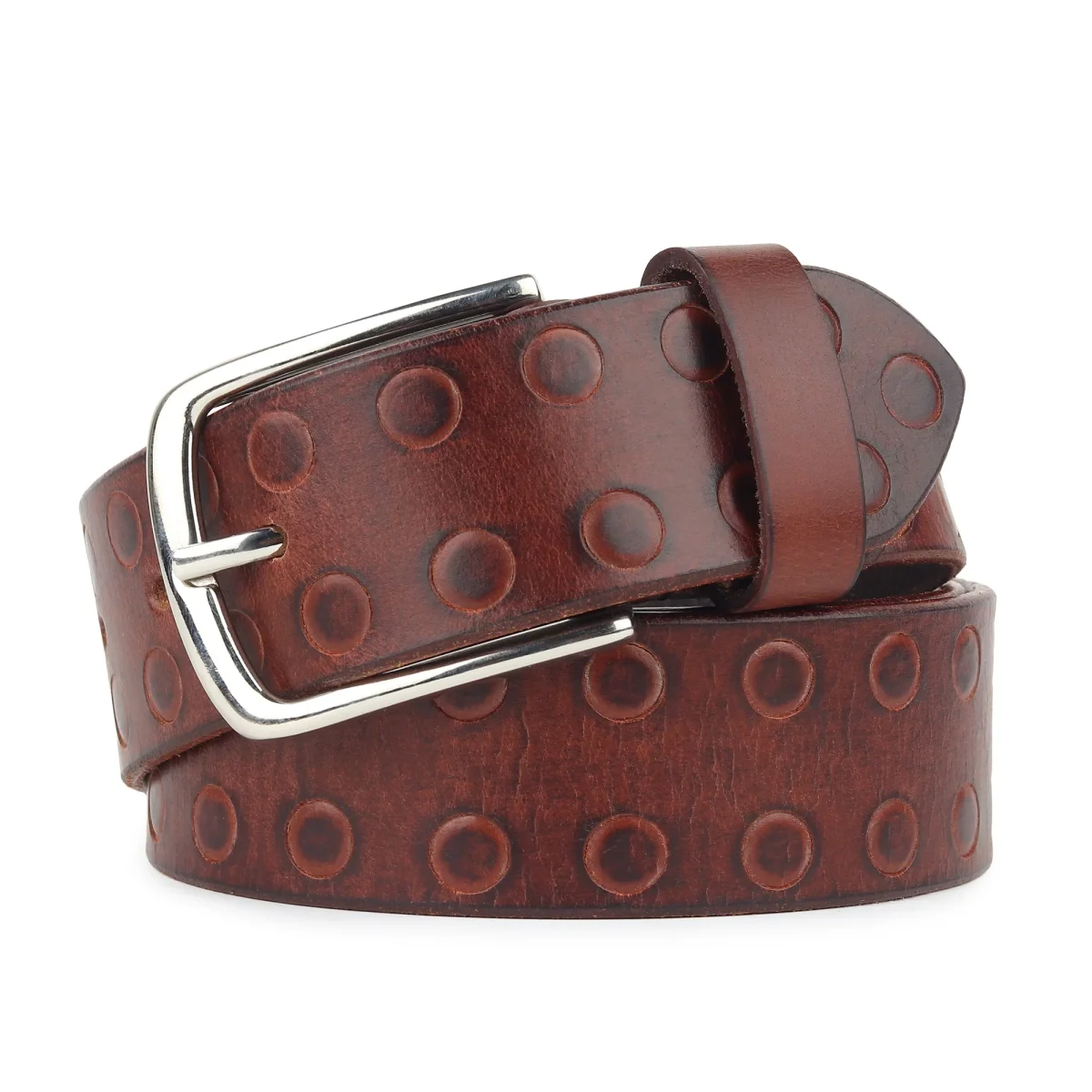 Classic Round Men's Leather Belt - Imagen 3