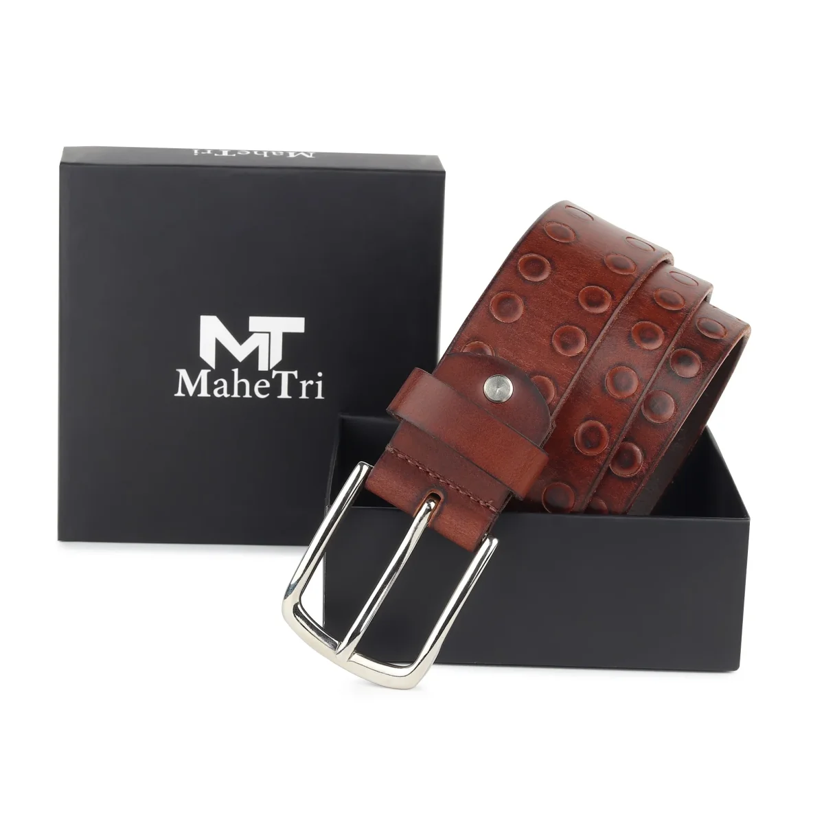 Classic Round Men's Leather Belt - Imagen 5