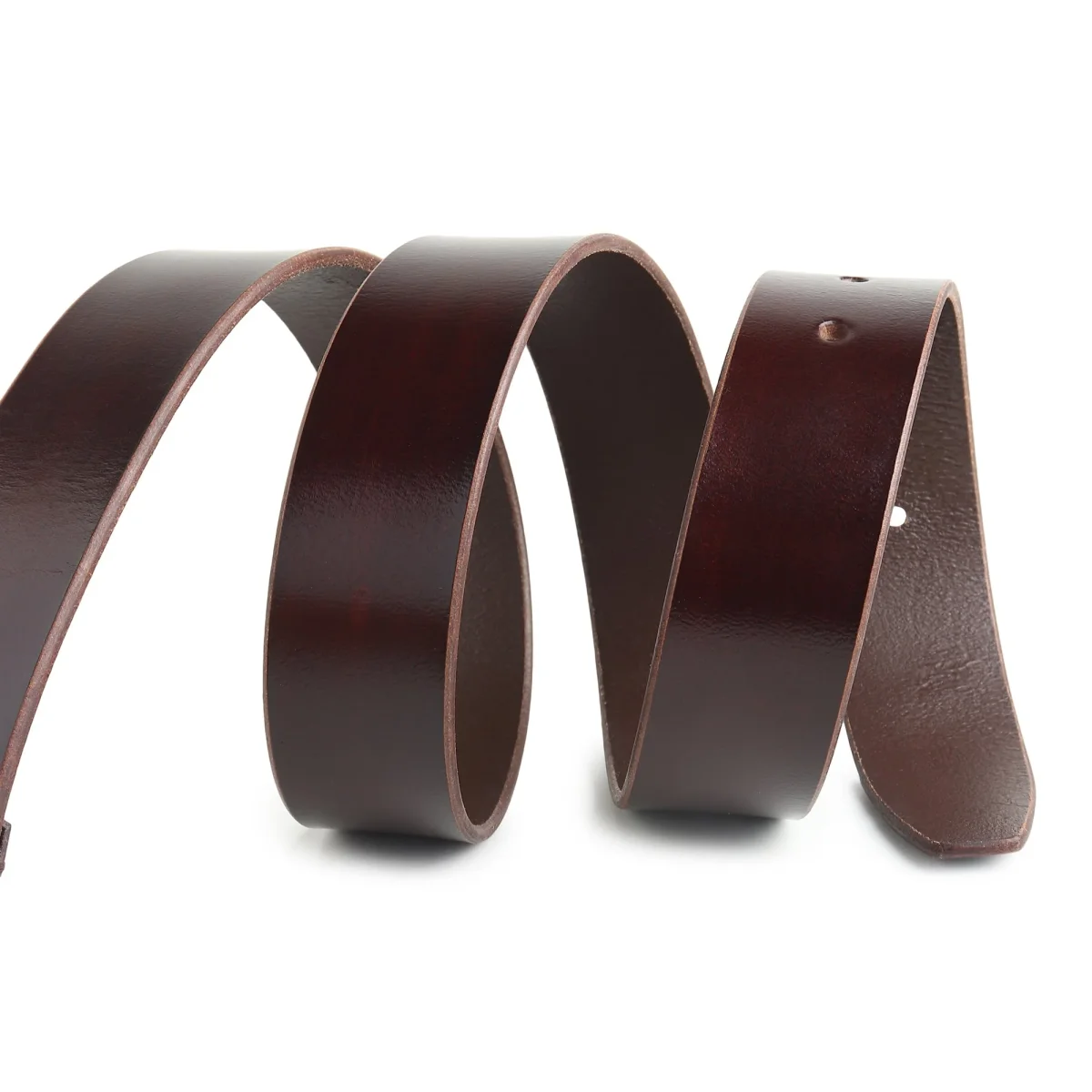 Classic Merlot Slim Leather Belt - Imagen 7