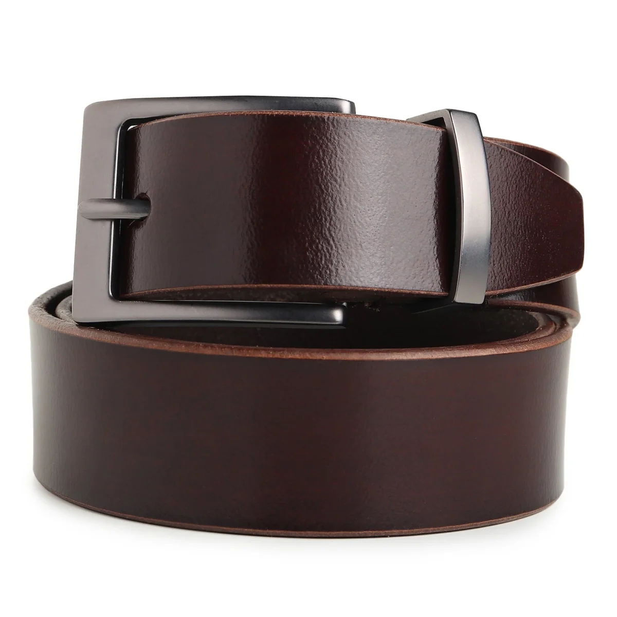 Classic Merlot Slim Leather Belt - Imagen 5