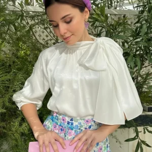 Blusa Valentina Halter blanca OUTLET