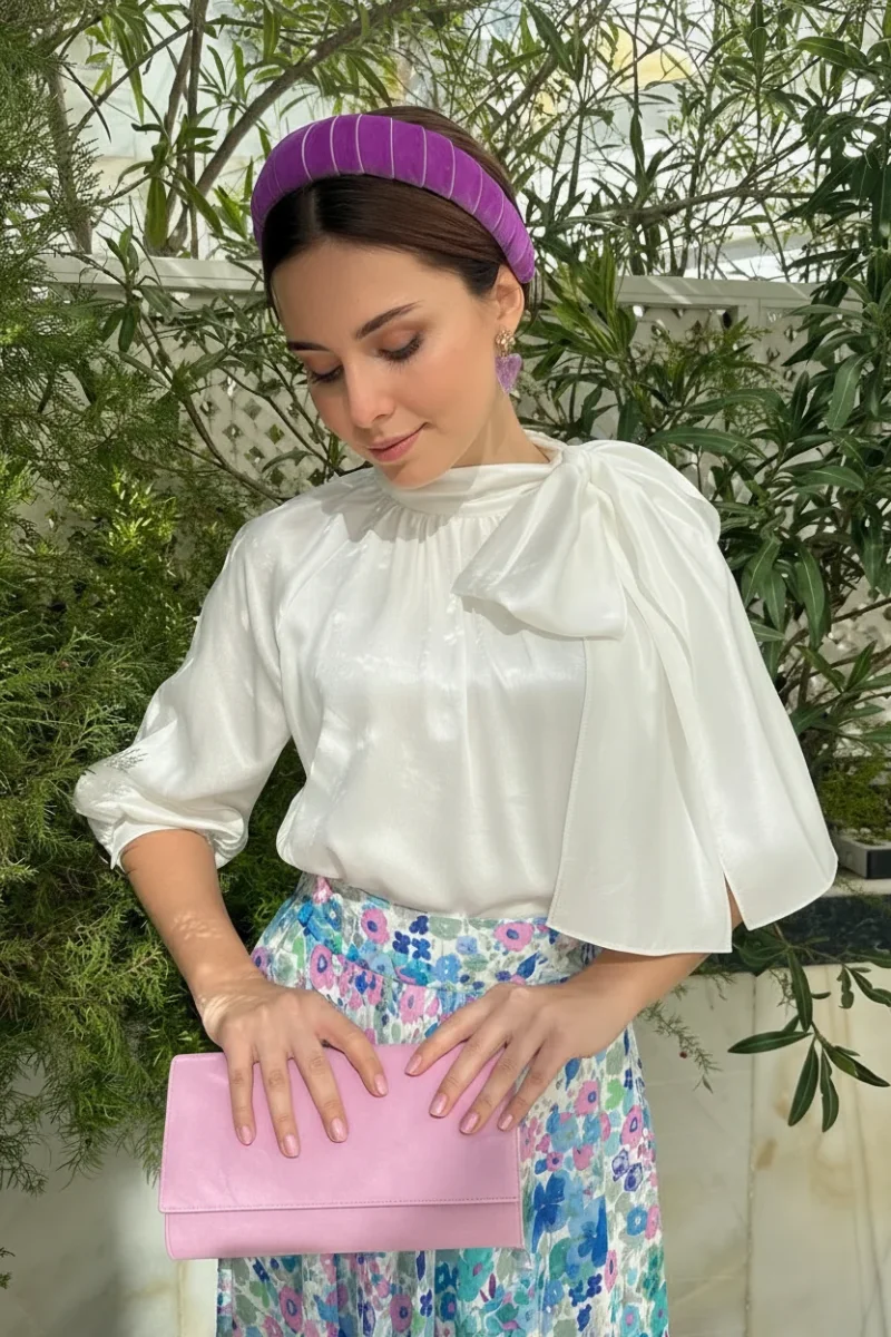 Blusa Valentina Halter blanca OUTLET - Imagen 2