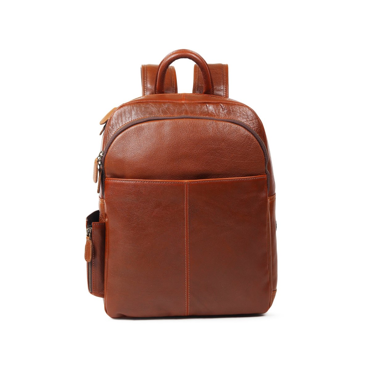 Luxury Italian Leather Backpack, Tan - Imagen 2