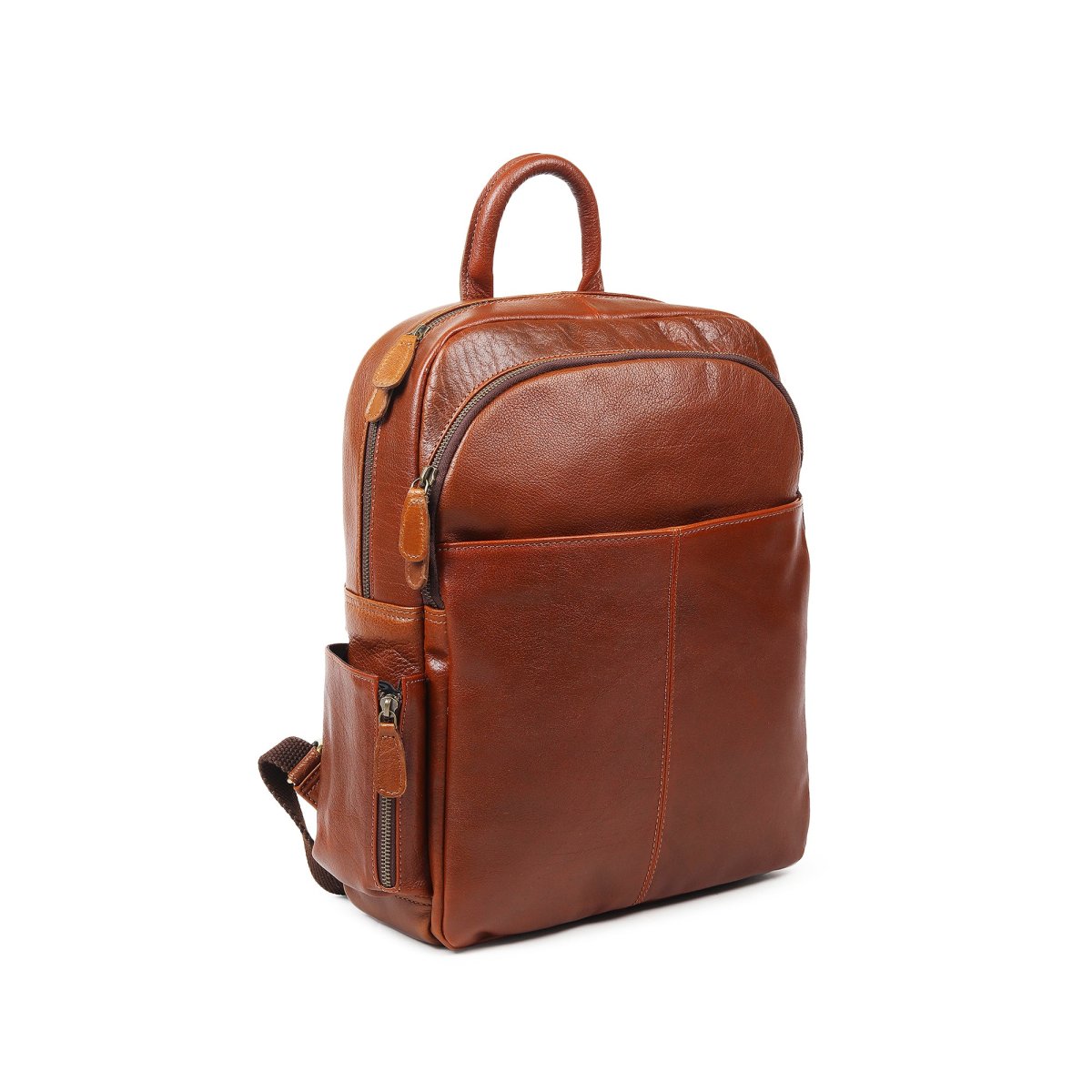 Luxury Italian Leather Backpack, Tan - Imagen 5