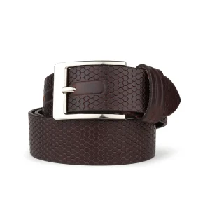 Bison Dark Brown Leather Belt