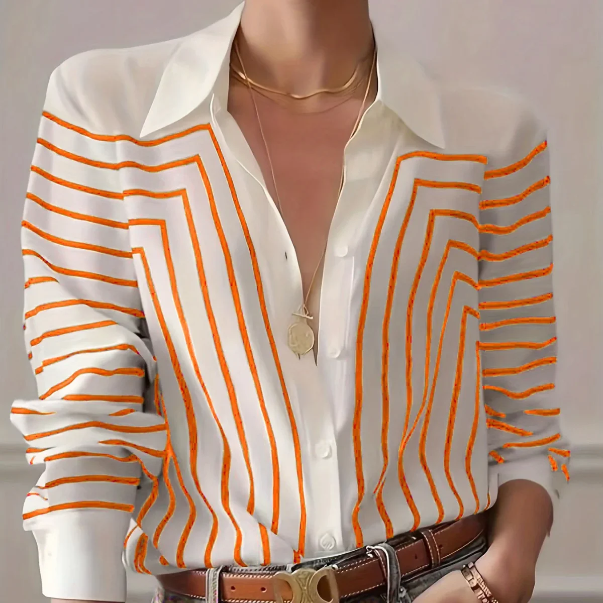 Camisa Elegante con Estampado de Rayas - Imagen 3