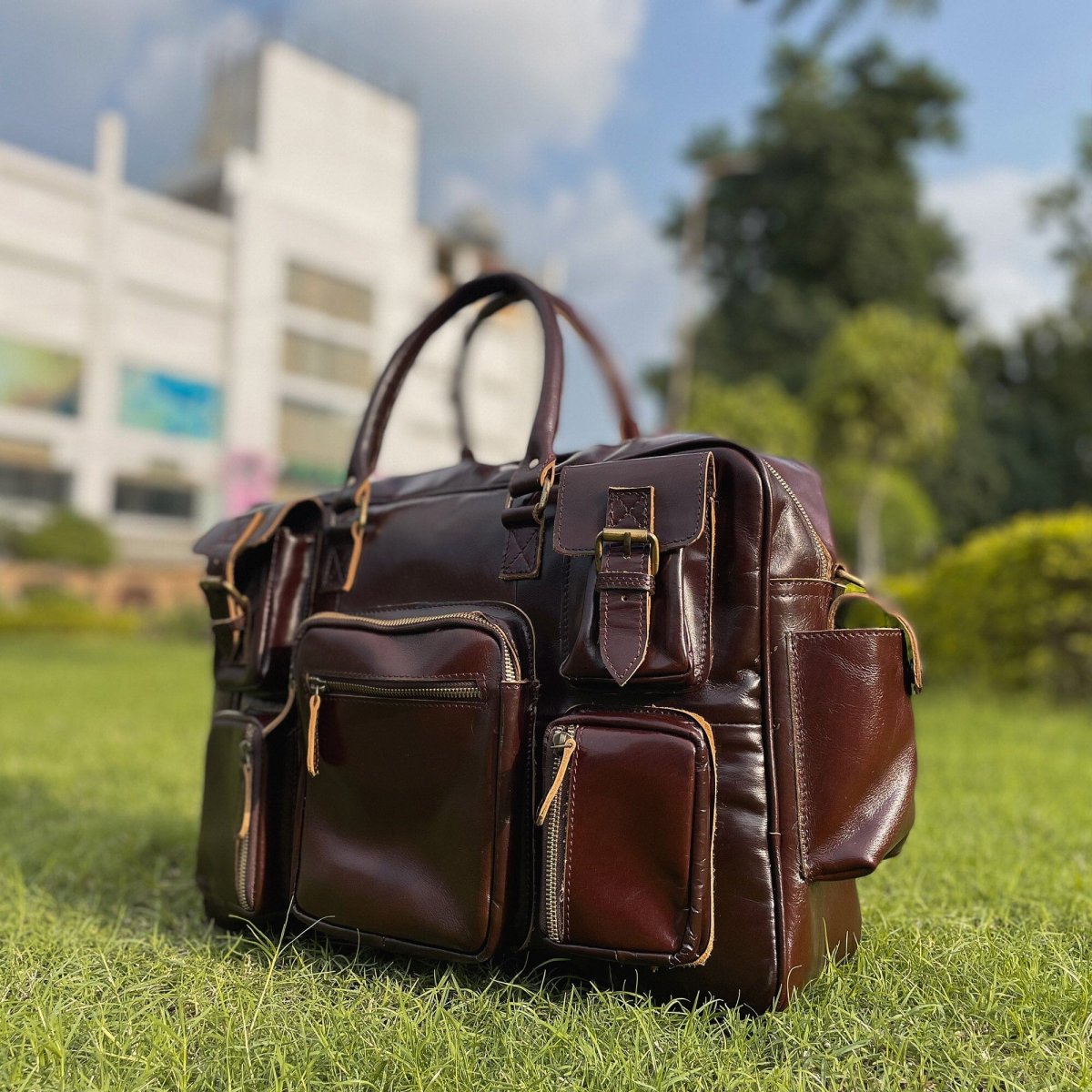 Norman Cherry Red Briefcase - Imagen 3