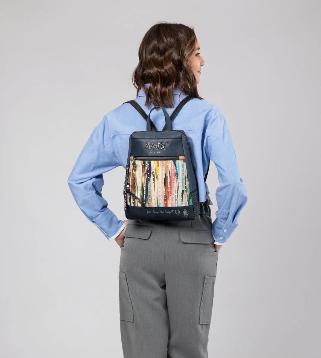 Mochila perlas azul marino Studio - Imagen 7