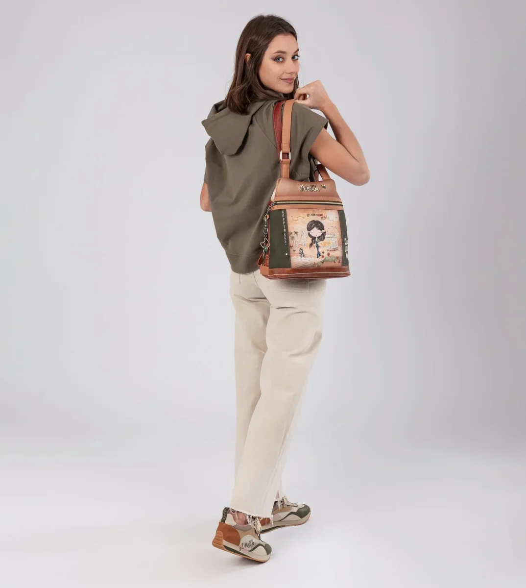 Mochila antirrobo Peace & Love Camel - Imagen 7