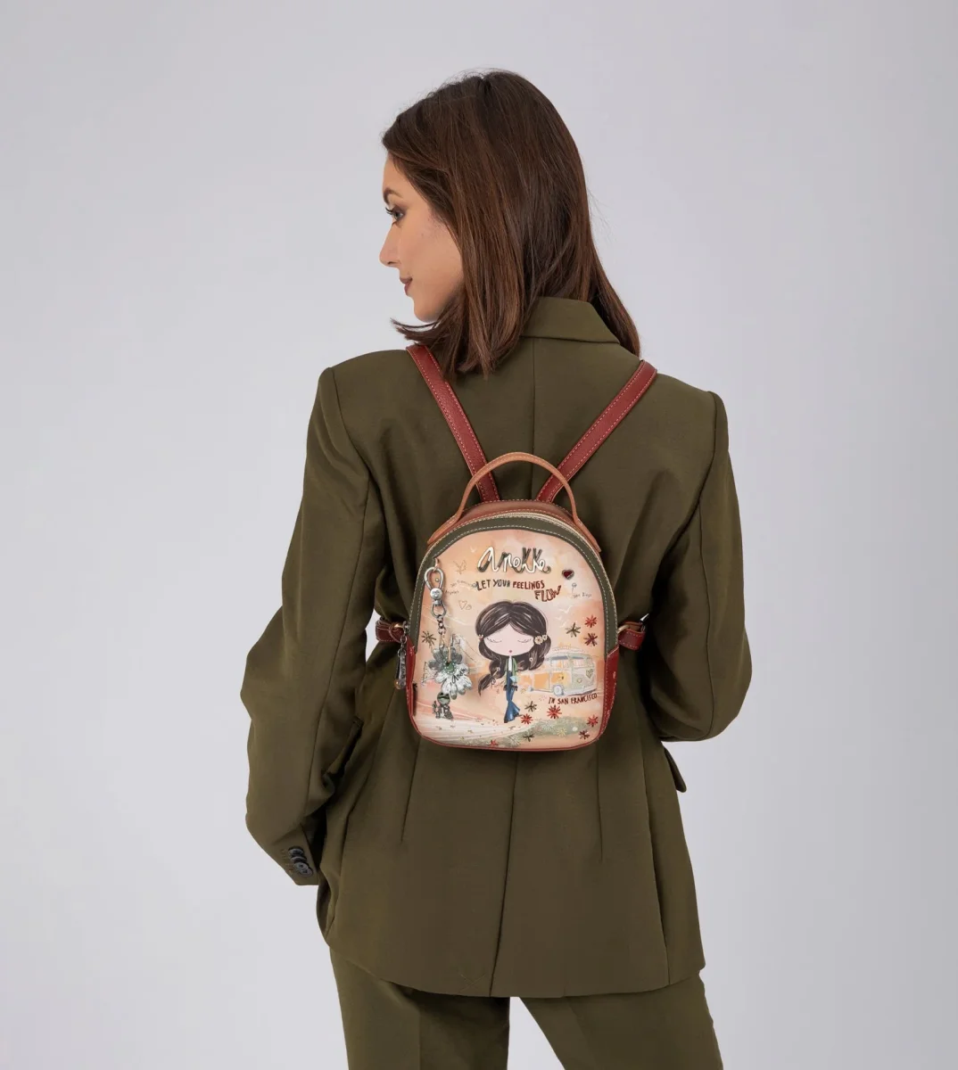 Mochila pequeña Peace & Love Camel - Imagen 3