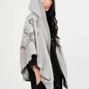 Chaqueta estilo poncho gris
