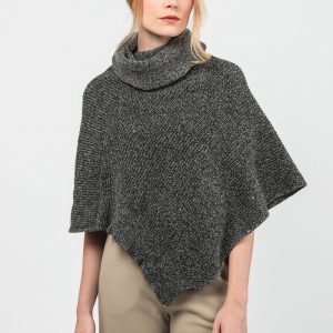 Poncho cuello alto azul