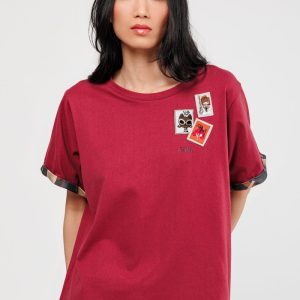 Camiseta manga corta granate