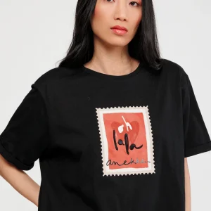 Camiseta manga corta negra Mademoiselle