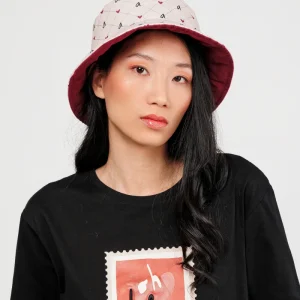 Gorro pescador reversible burdeos