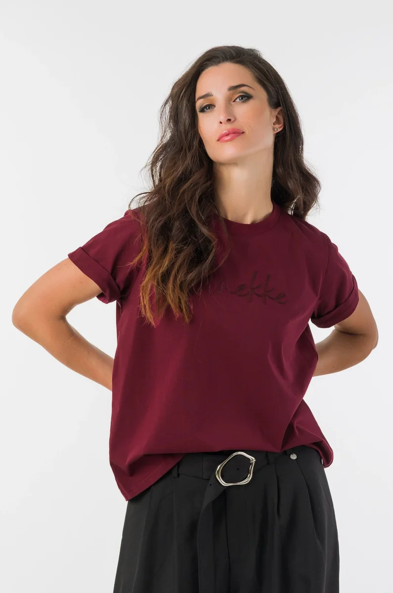 Camiseta granate con logo Anekke - Imagen 5