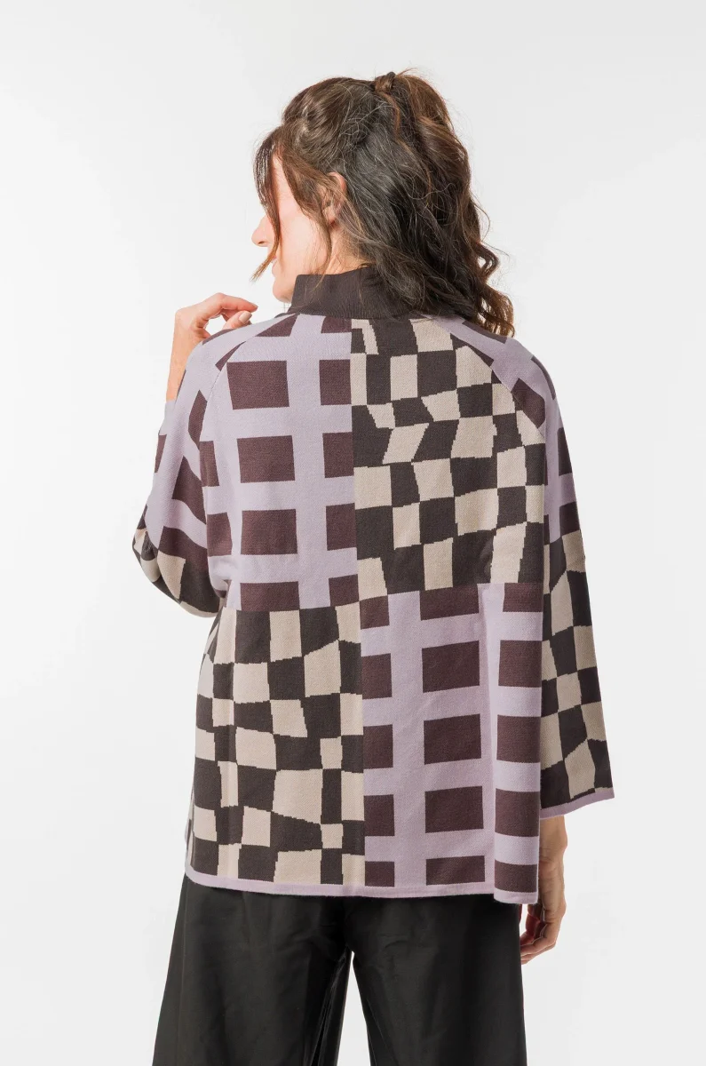 Cárdigan de punto bicolor con estampado - Imagen 6