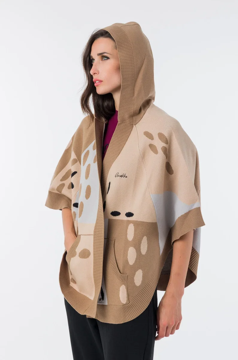 Poncho con capucha estampado Voyage - Imagen 2