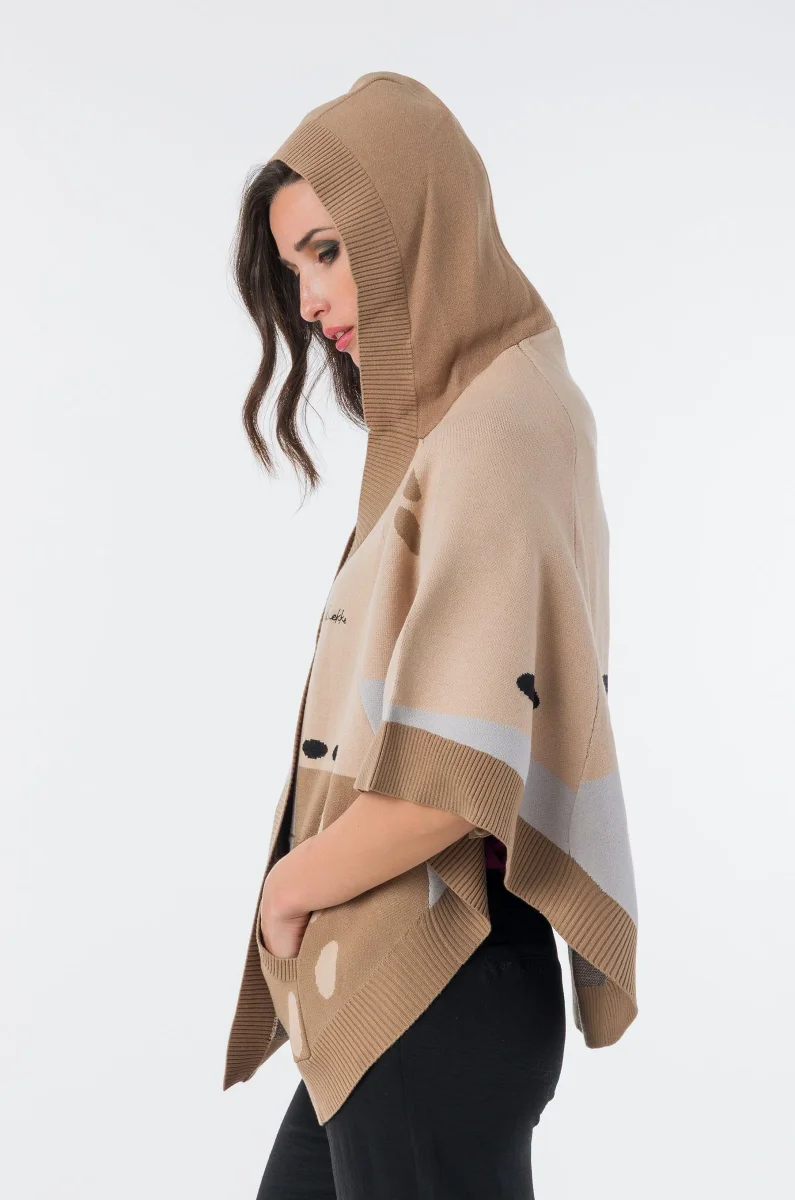 Poncho con capucha estampado Voyage - Imagen 3