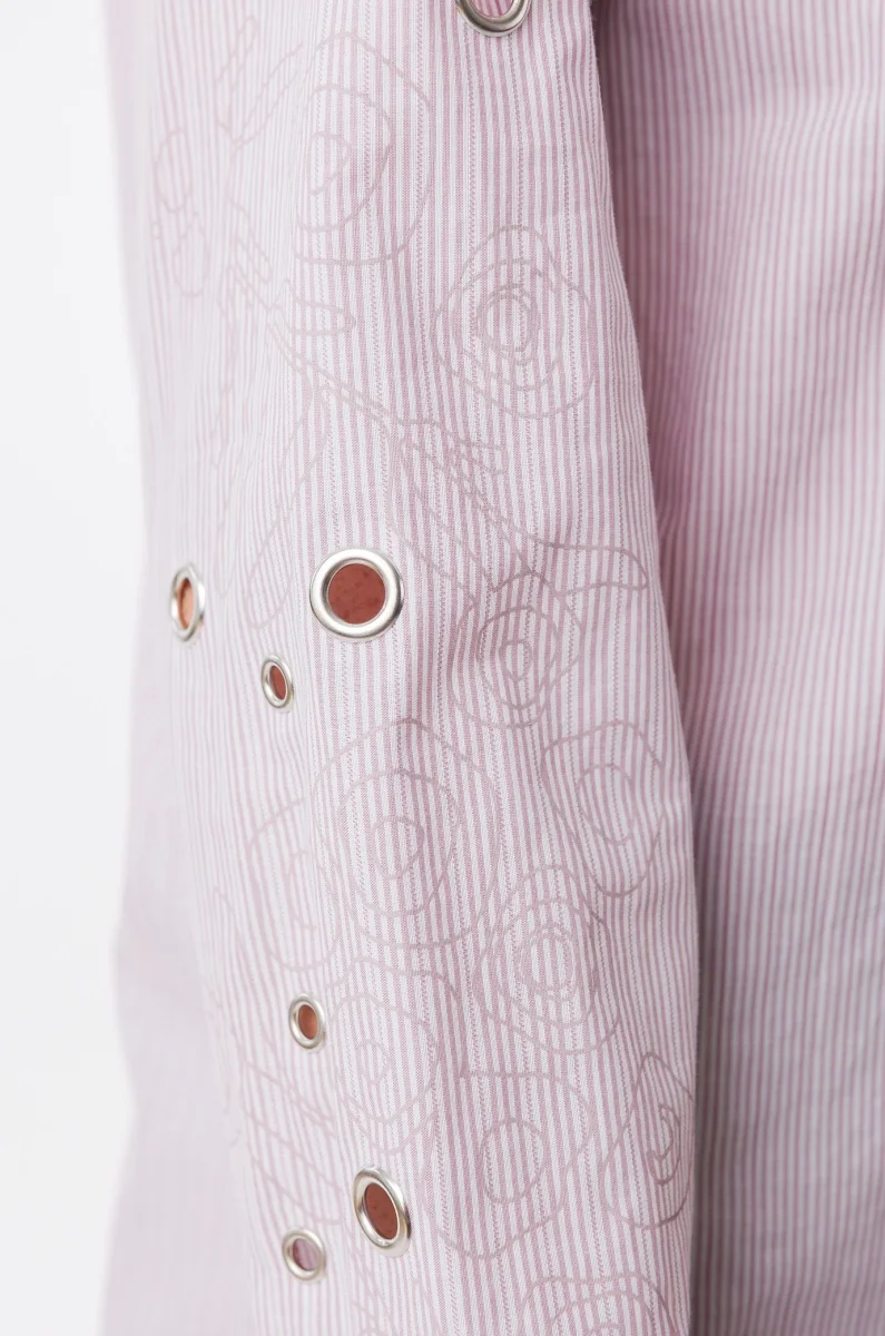 Camisa lila de rayas con detalles bordados - Imagen 7