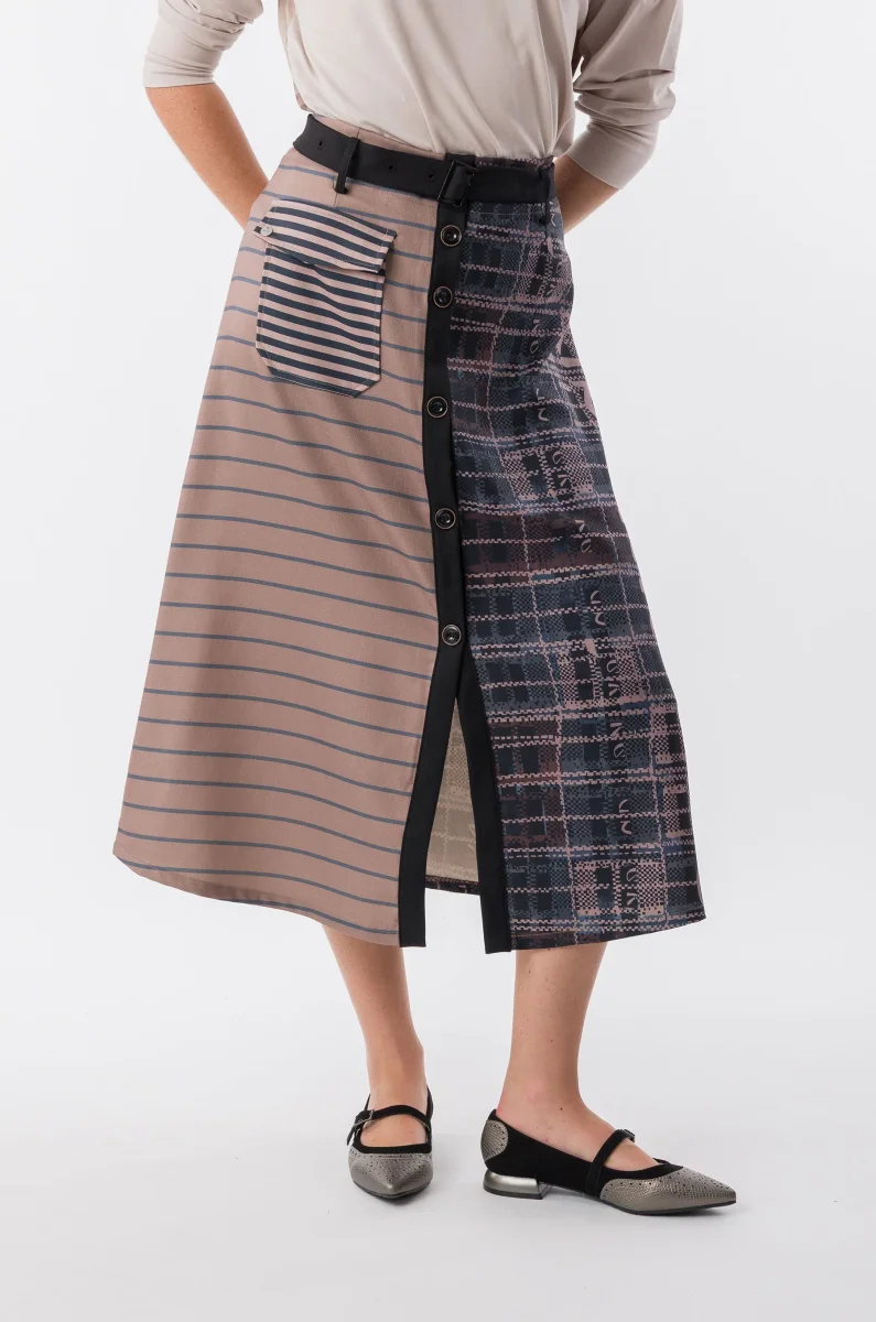 Falda midi estampada con botones - Imagen 5
