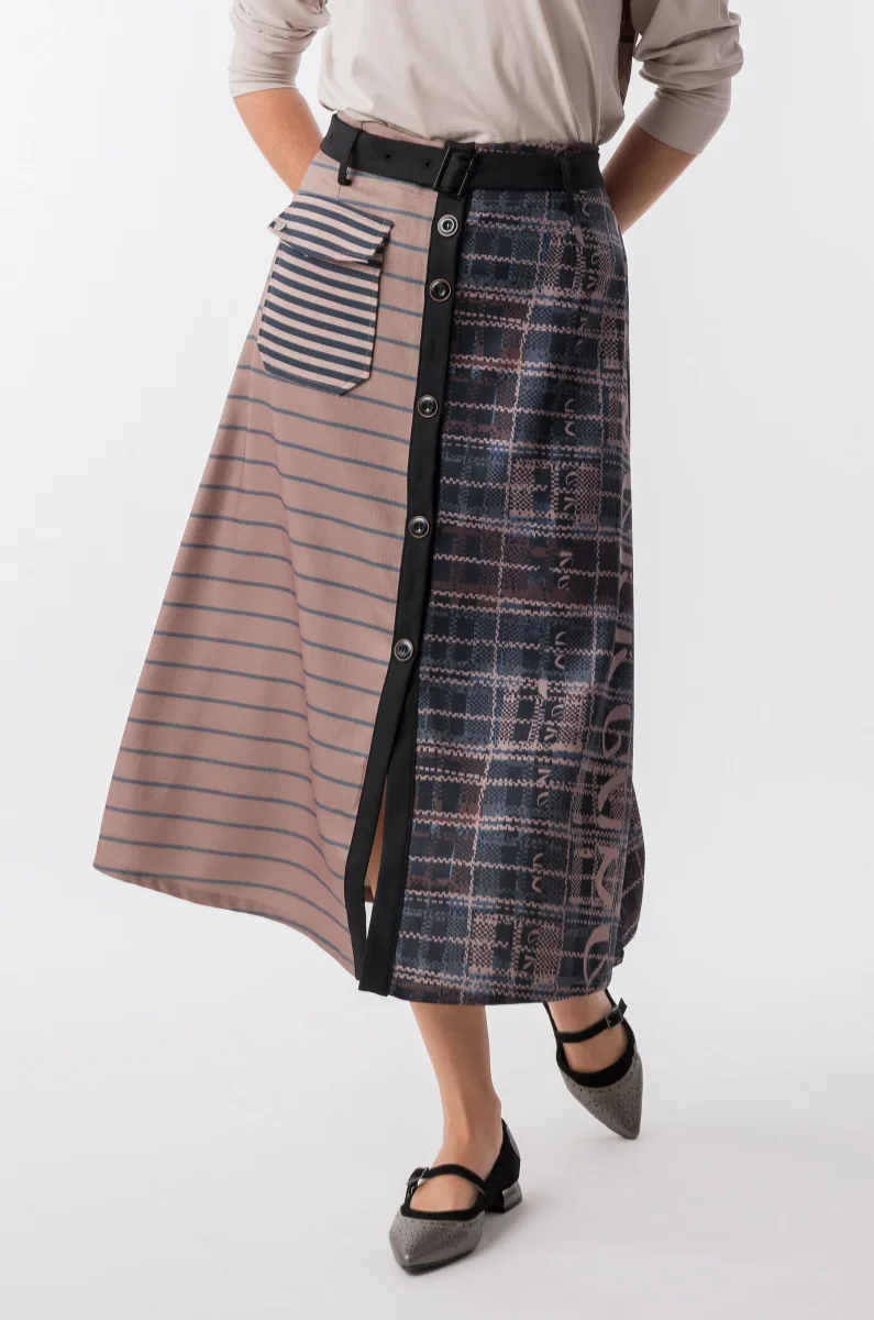 Falda midi estampada con botones - Imagen 8