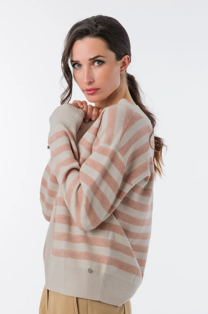 Jersey rosa de punto a rayas - Imagen 6