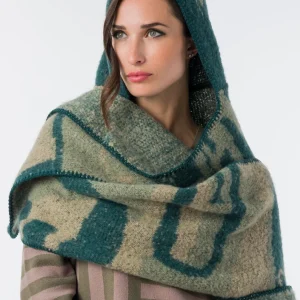 Bufanda con capucha verde