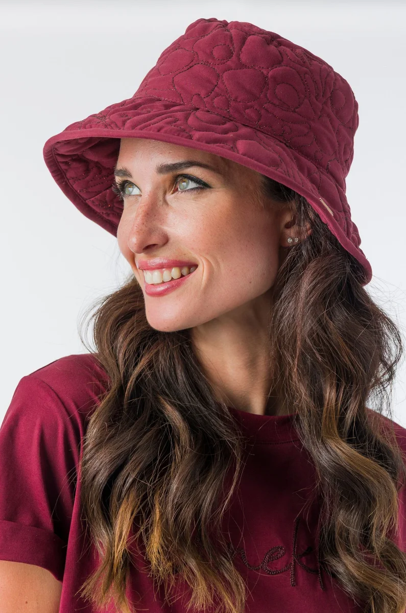 Gorro pescador granate reversible - Imagen 6