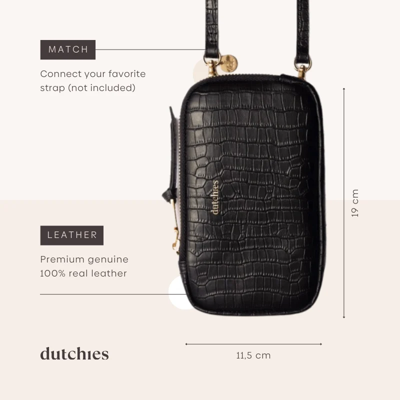 Phone Bag Rose | Noir | Gold - Imagen 7