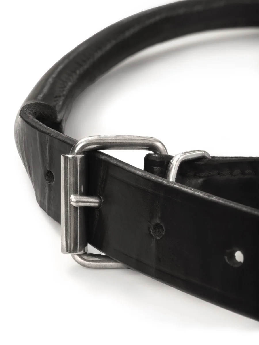 Rolled Leather Dog Collar - Imagen 5