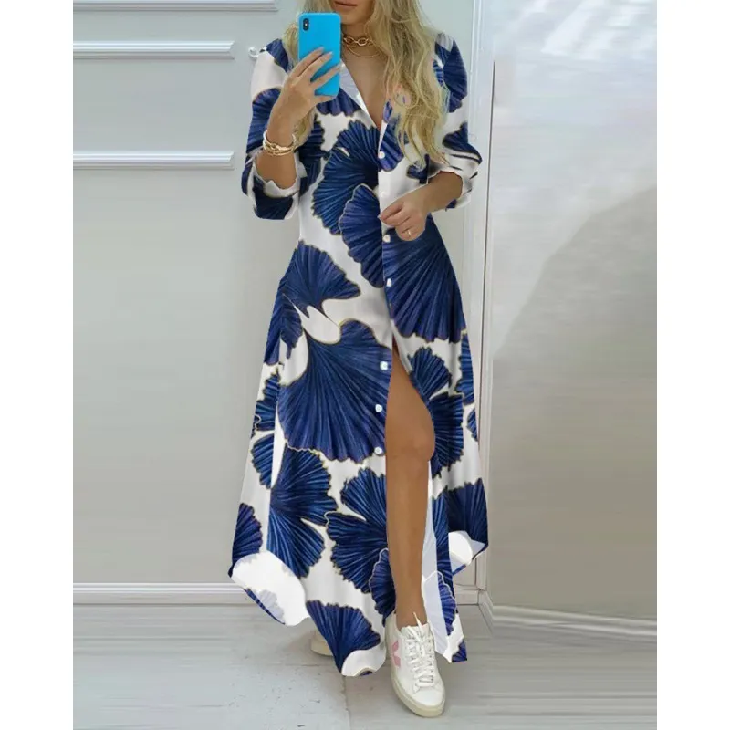 Vestido Camisero Estampado - Imagen 4