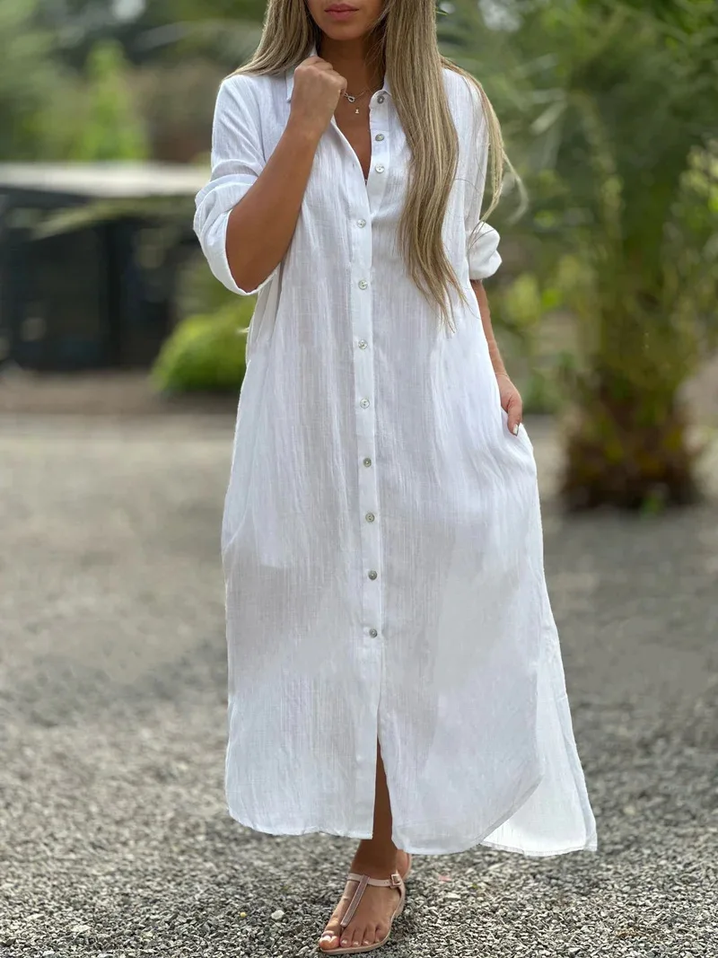 Vestido de Algodón y Lino