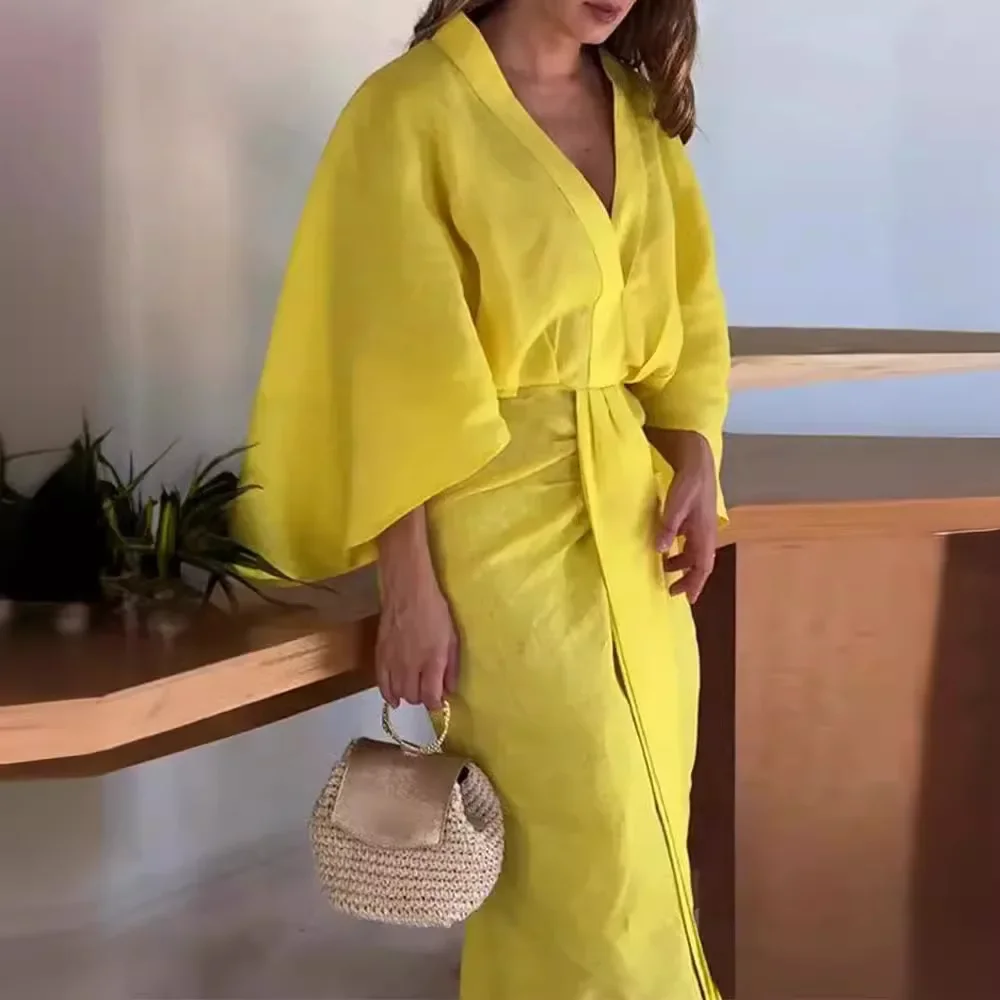 Vestido Midi Mangas Anchas - Imagen 4