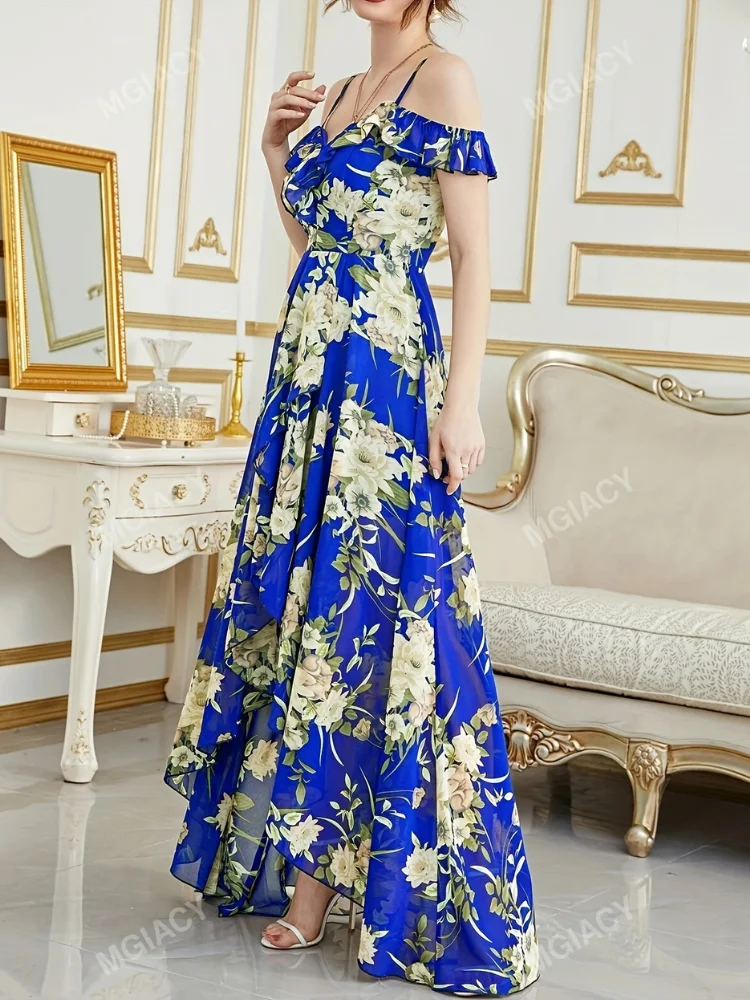 Vestido Estampado Flora Azul - Imagen 4