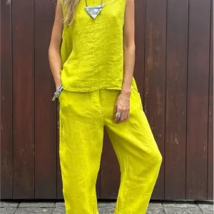 Conjunto Casual de Algodón y Lino