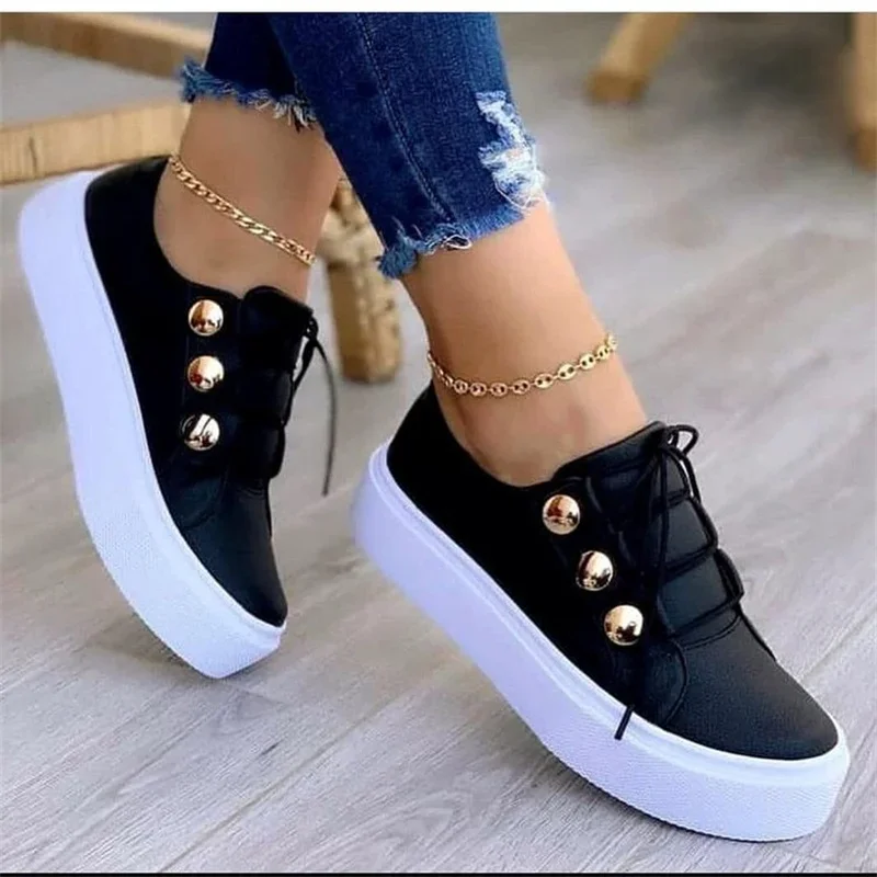 Zapatillas Casuales de Cuero PU para Mujer - Imagen 3