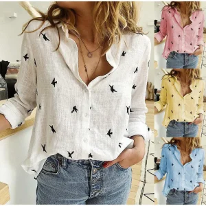 Camisa Casuales Algodón y Lino